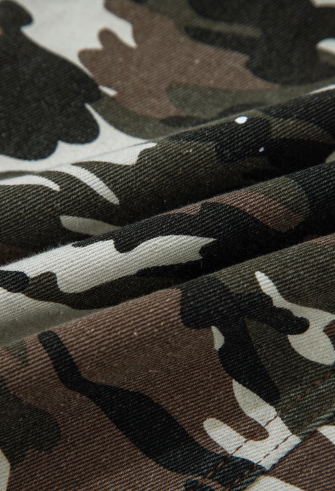 Camo distressed jeans