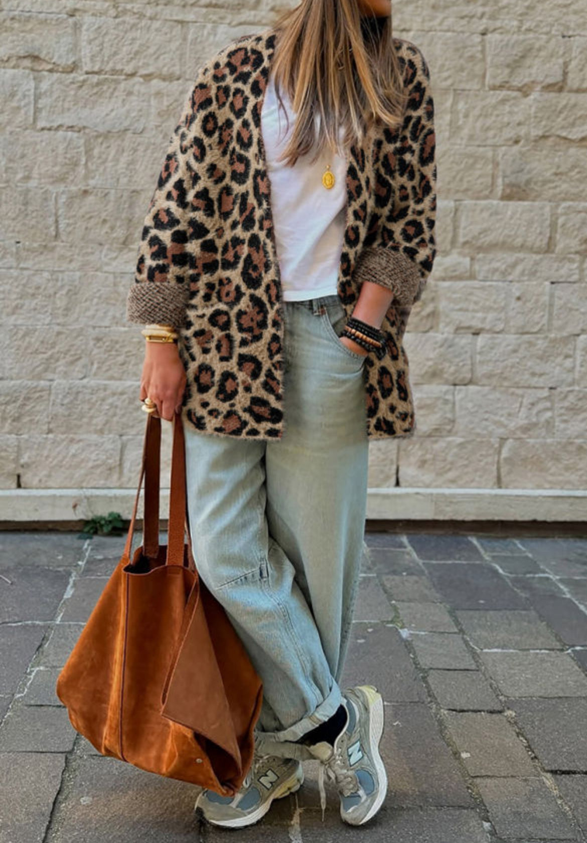 Fuzzy leopard cardigan