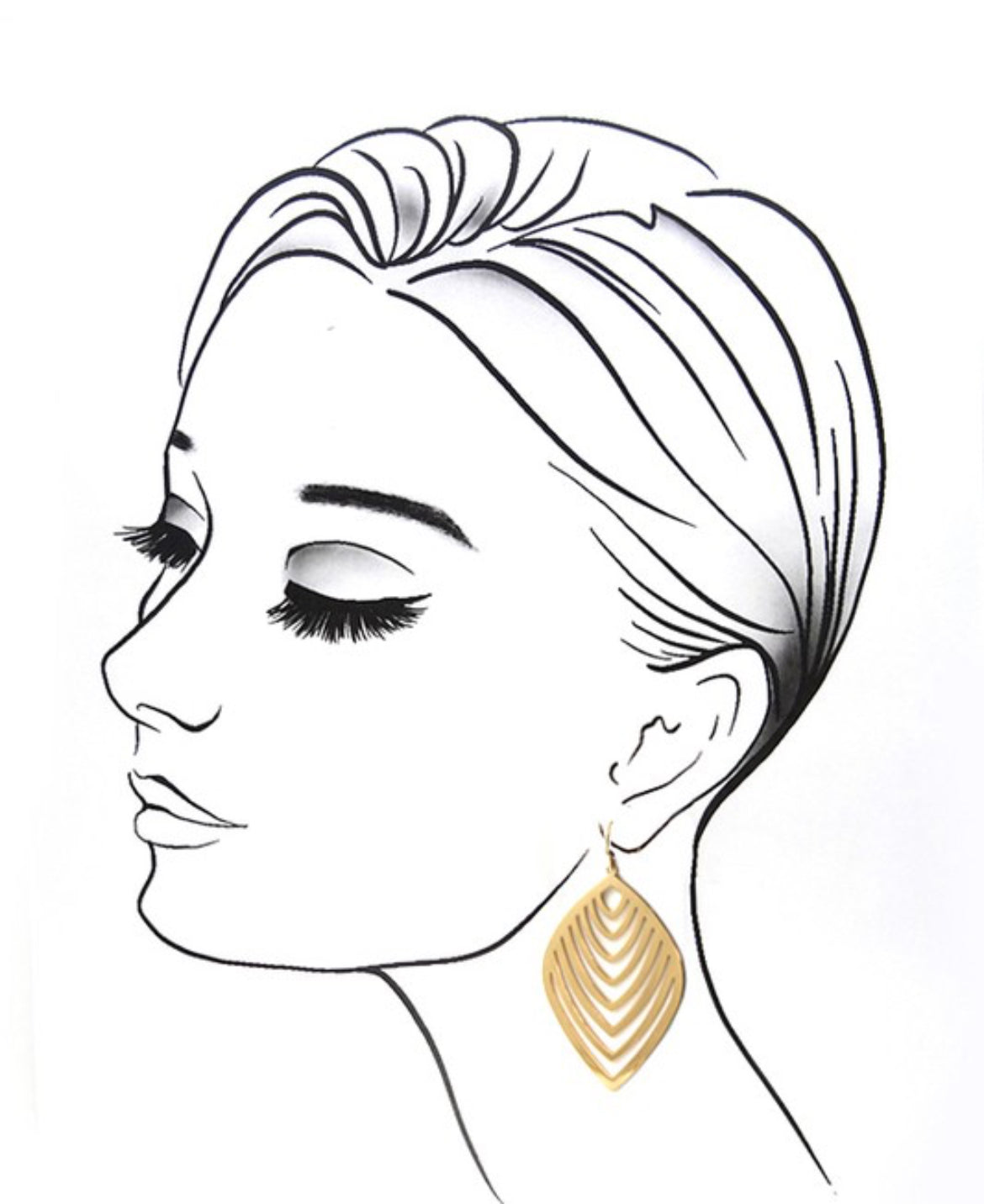 Cutout leaf drop earrings