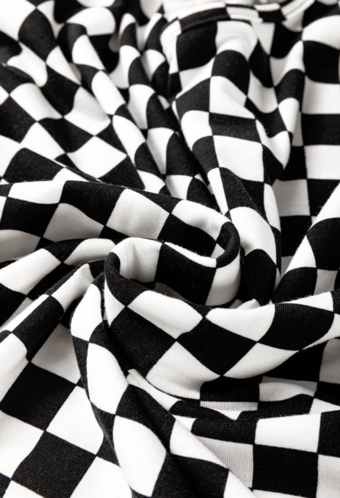 Checkered print side slit shirt