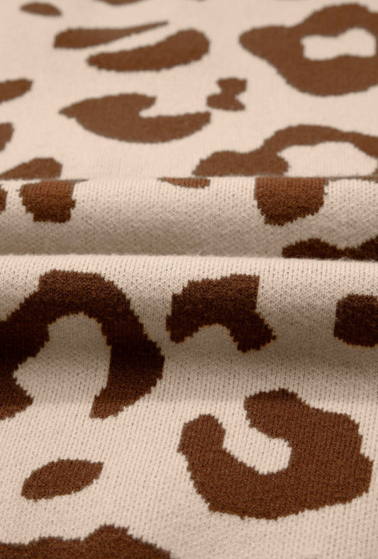 Beige leopard print sweater