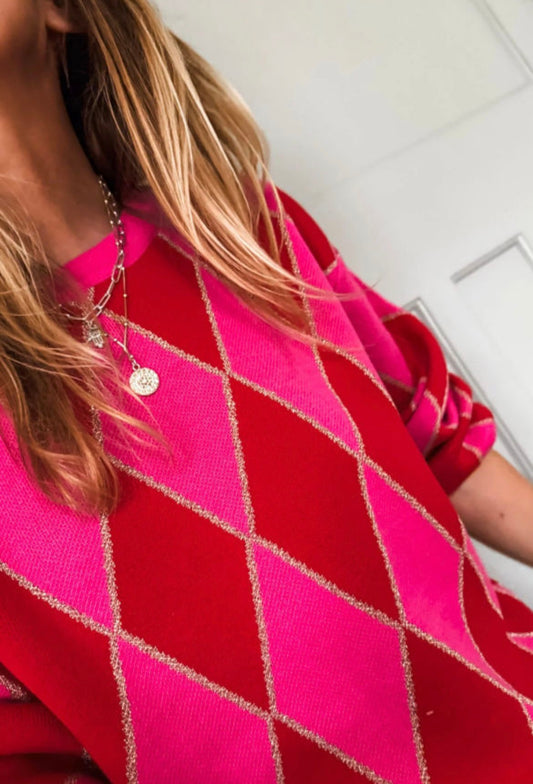 Glitter rhombus sweater