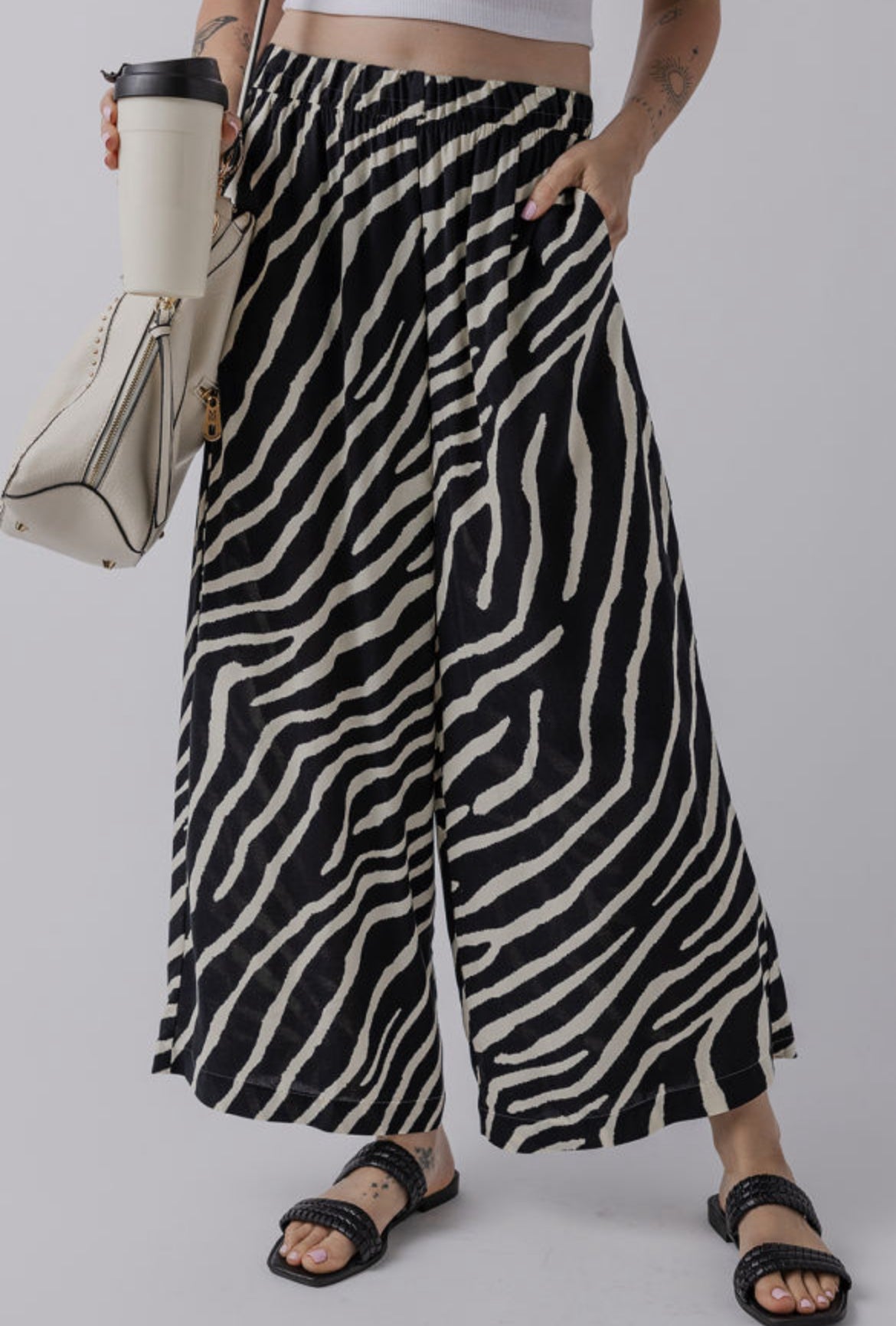 Zebra wide leg pants