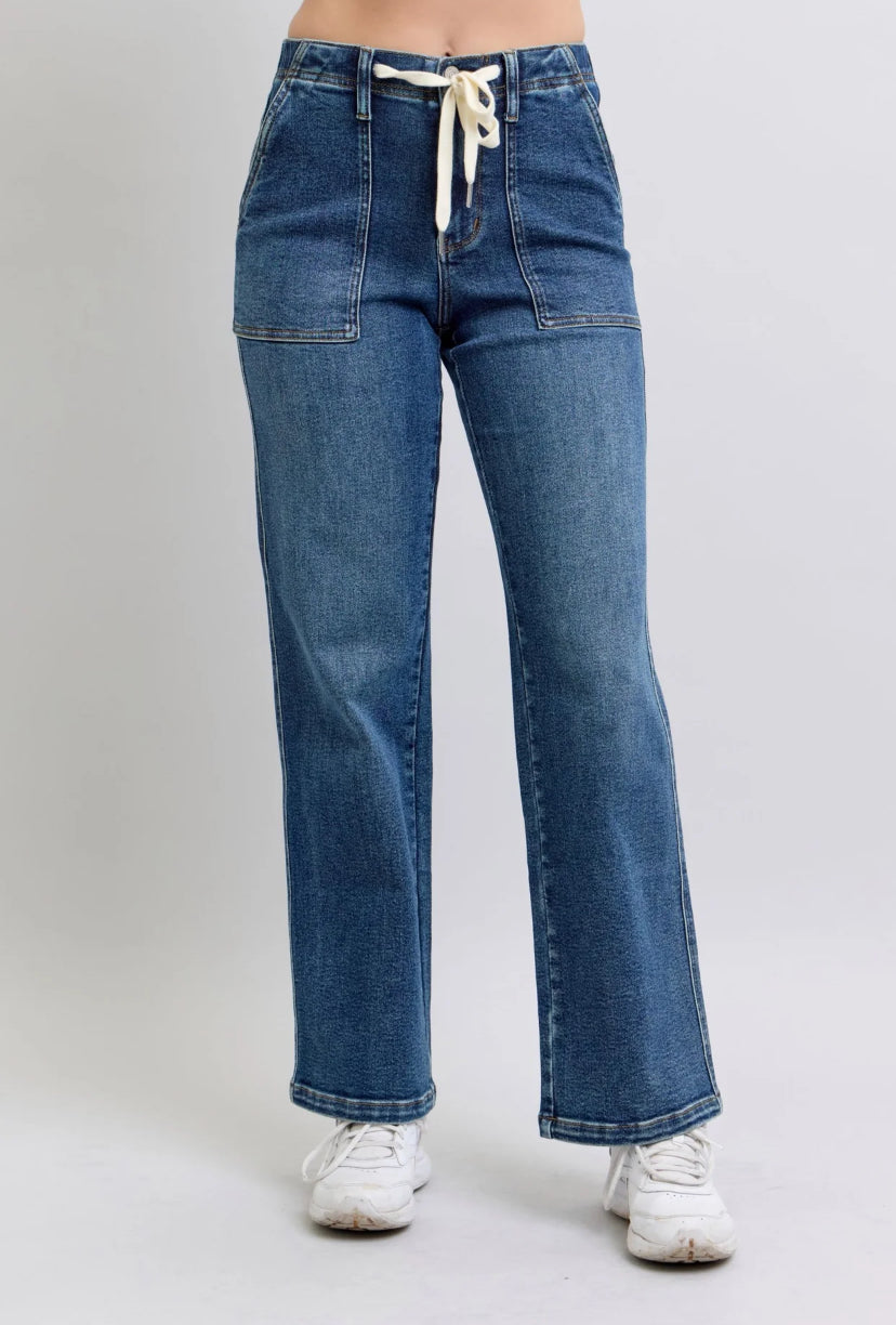 Judy Blue drawstring wide jean