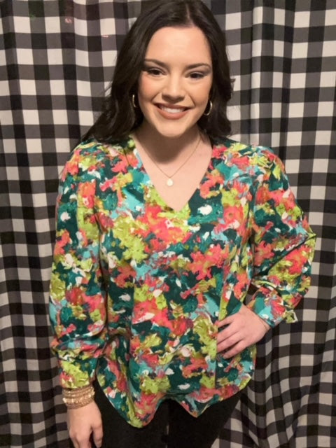 Watercolor Wanda Blouse