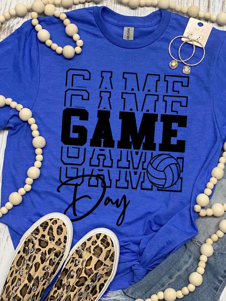 Game Day Game Day Volleyball Colorful Tees