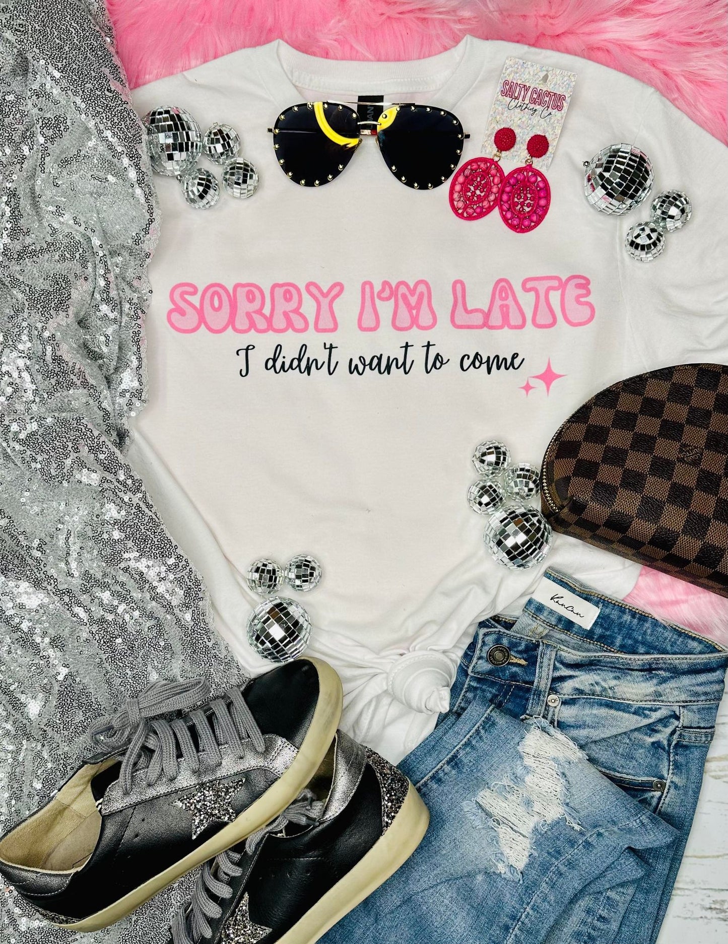 Sorry I'm Late I Didn't Want to Come White Tee