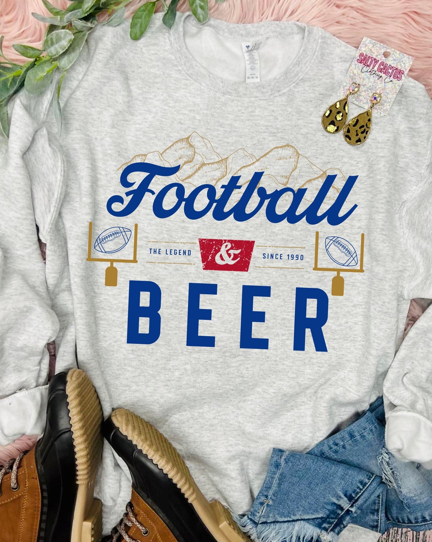 Football & Beer Ash Grey Sweatshirt