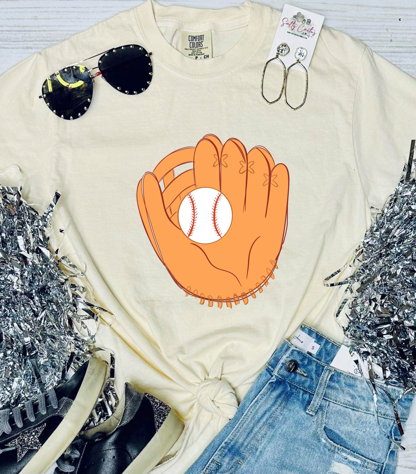 *DTF* Baseball Glove Ivory Comfort Color