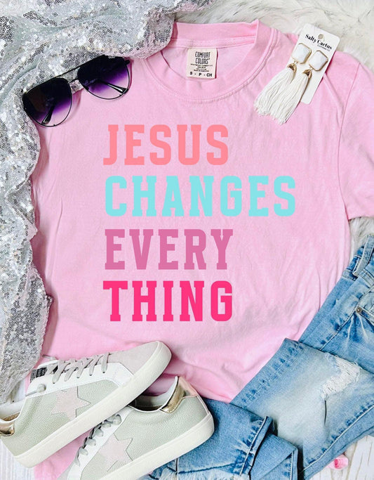 *DTF* Jesus Changes Everything Blossom Comfort Color
