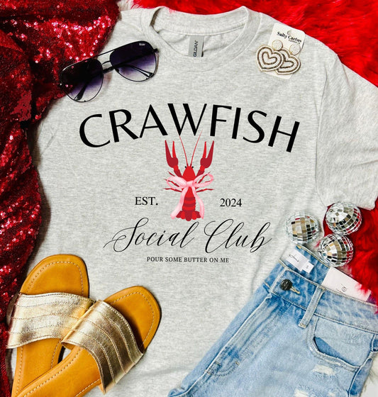 Crawfish Social Club Ash Grey Tee