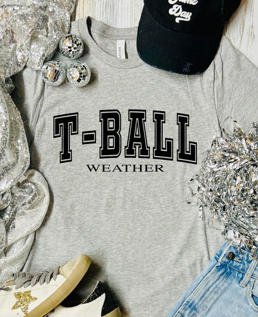 *DTF* T-Ball Weather Ash Grey Tee