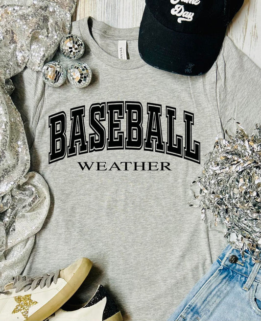 *DTF* Baseball Weather Ash Grey Bella Tee
