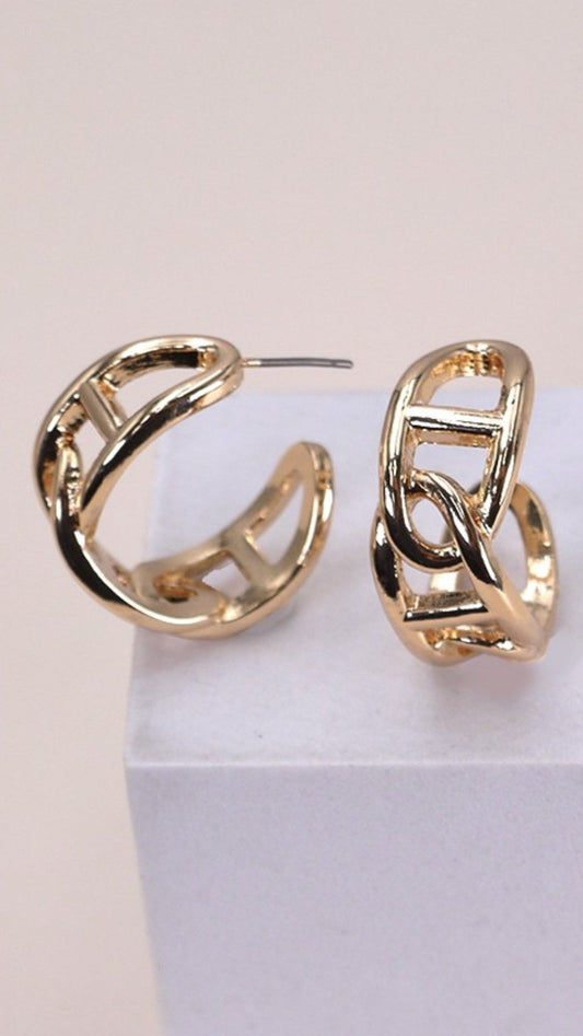 Gold chain earrings