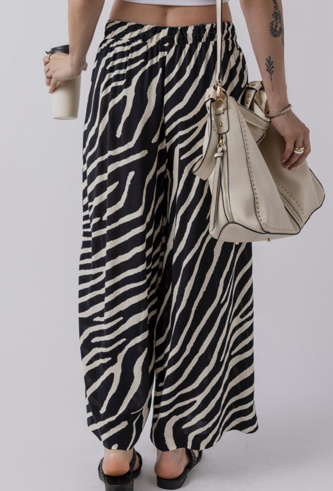 Zebra wide leg pants