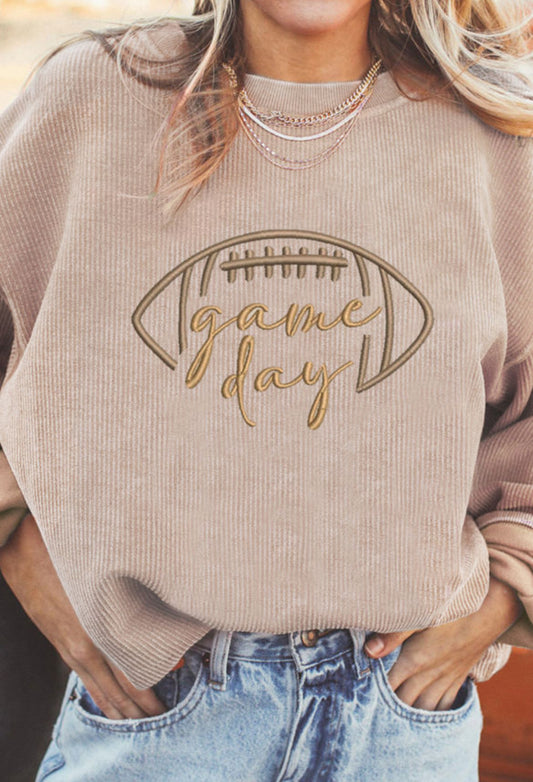 Neutral Game Day Corded Sweatshirt