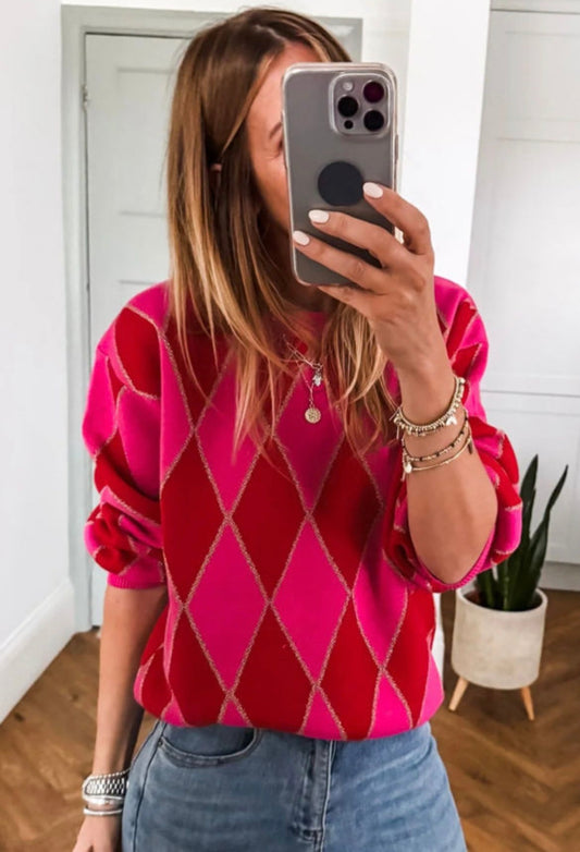 Glitter rhombus sweater