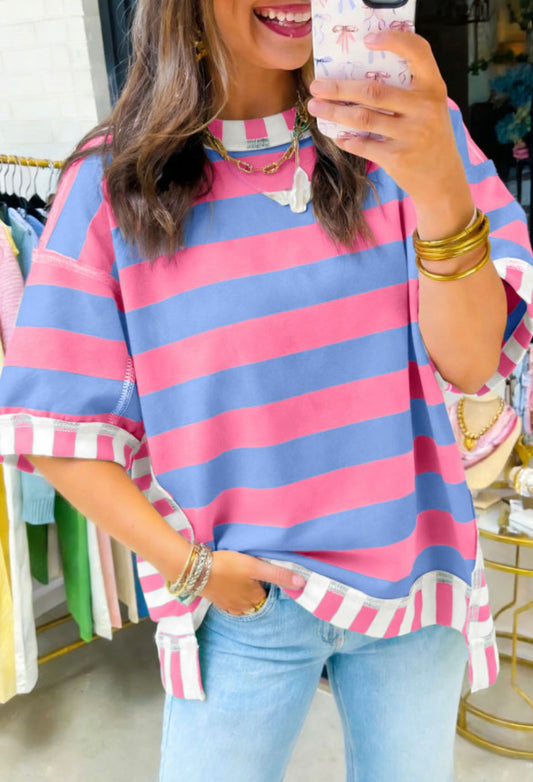Pink striped top