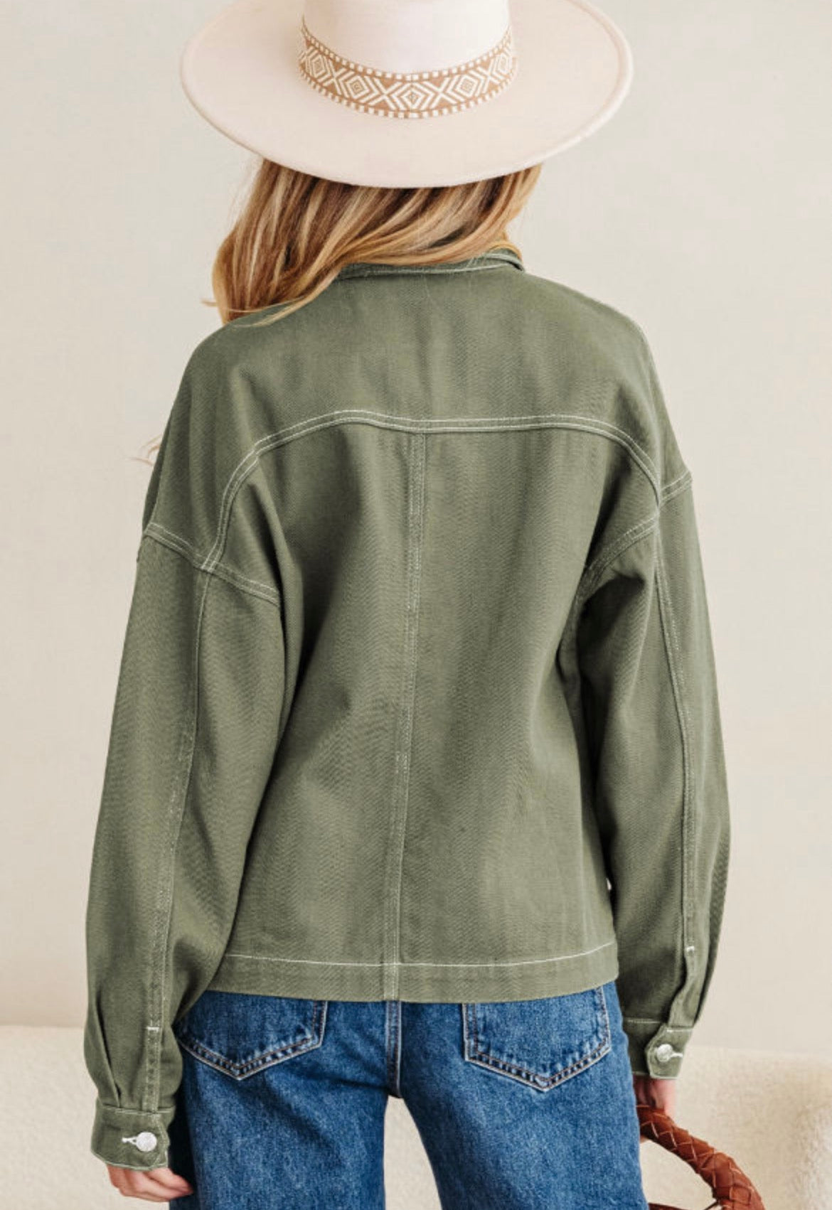 Smoke green denim jacket