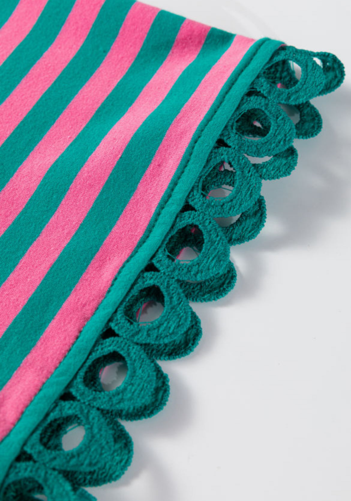 Striped lace trim blouse