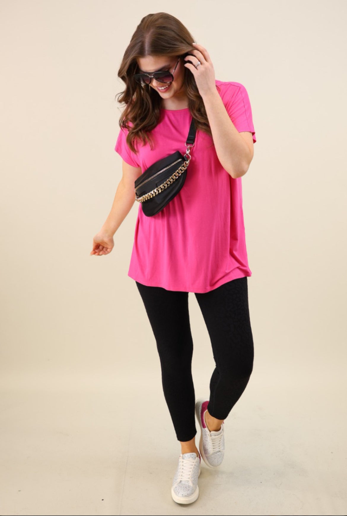 Hot pink soft & stretchy tunic