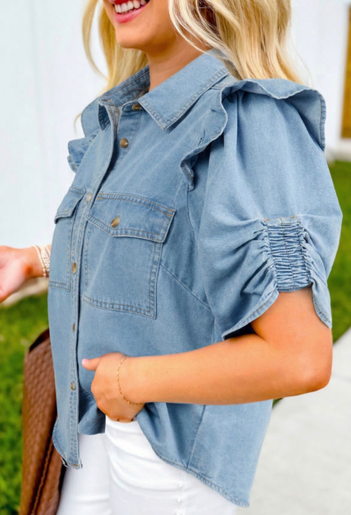 Denim blouse