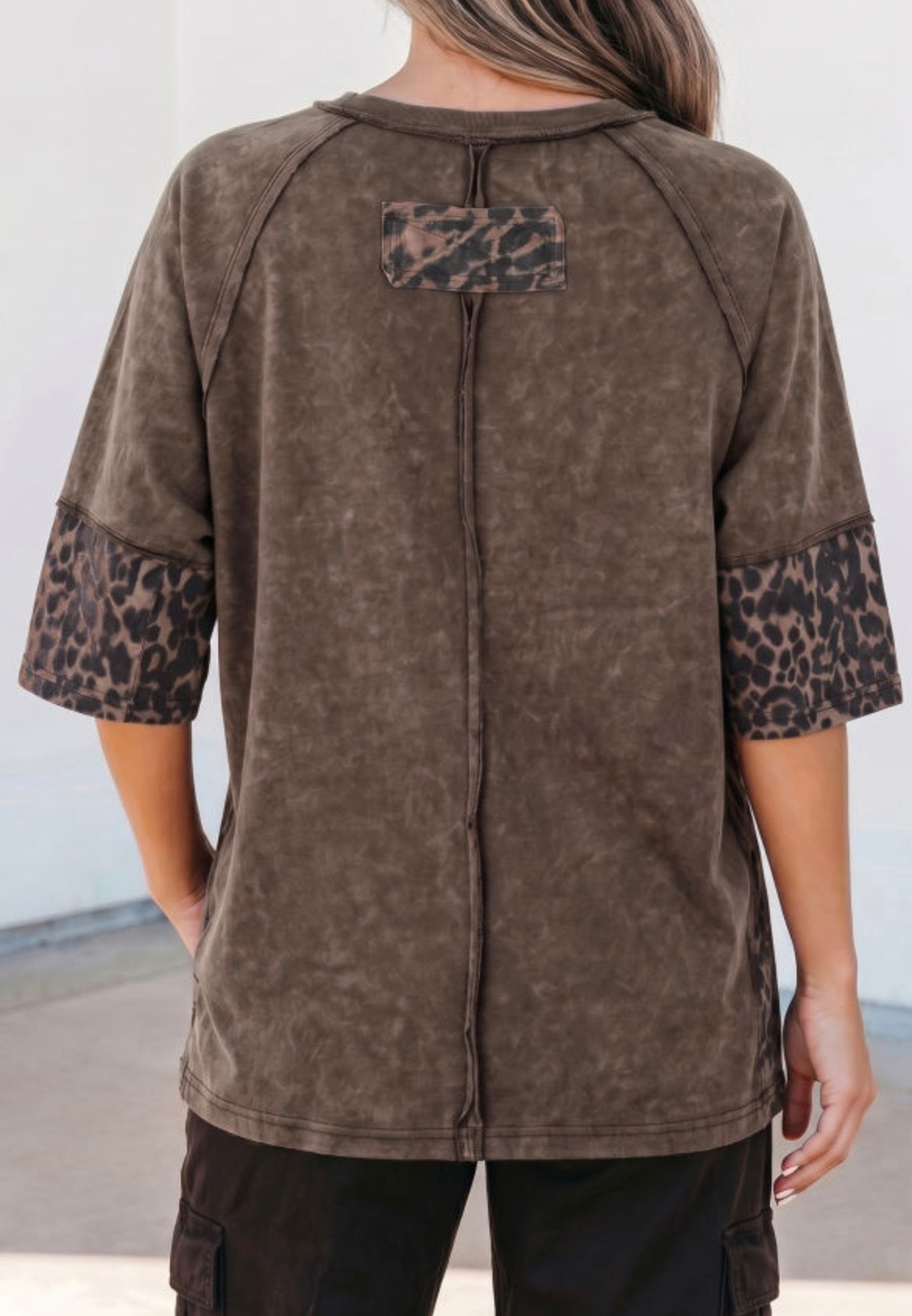 Leopard patchwork star blouse