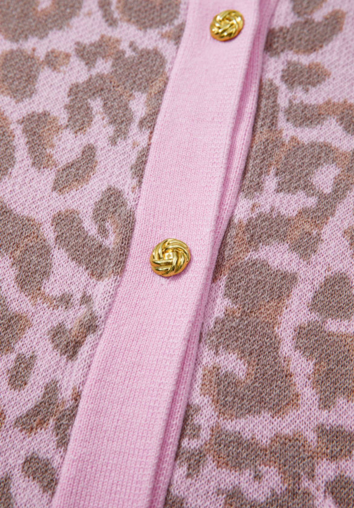 Preppy pink leopard cardigan