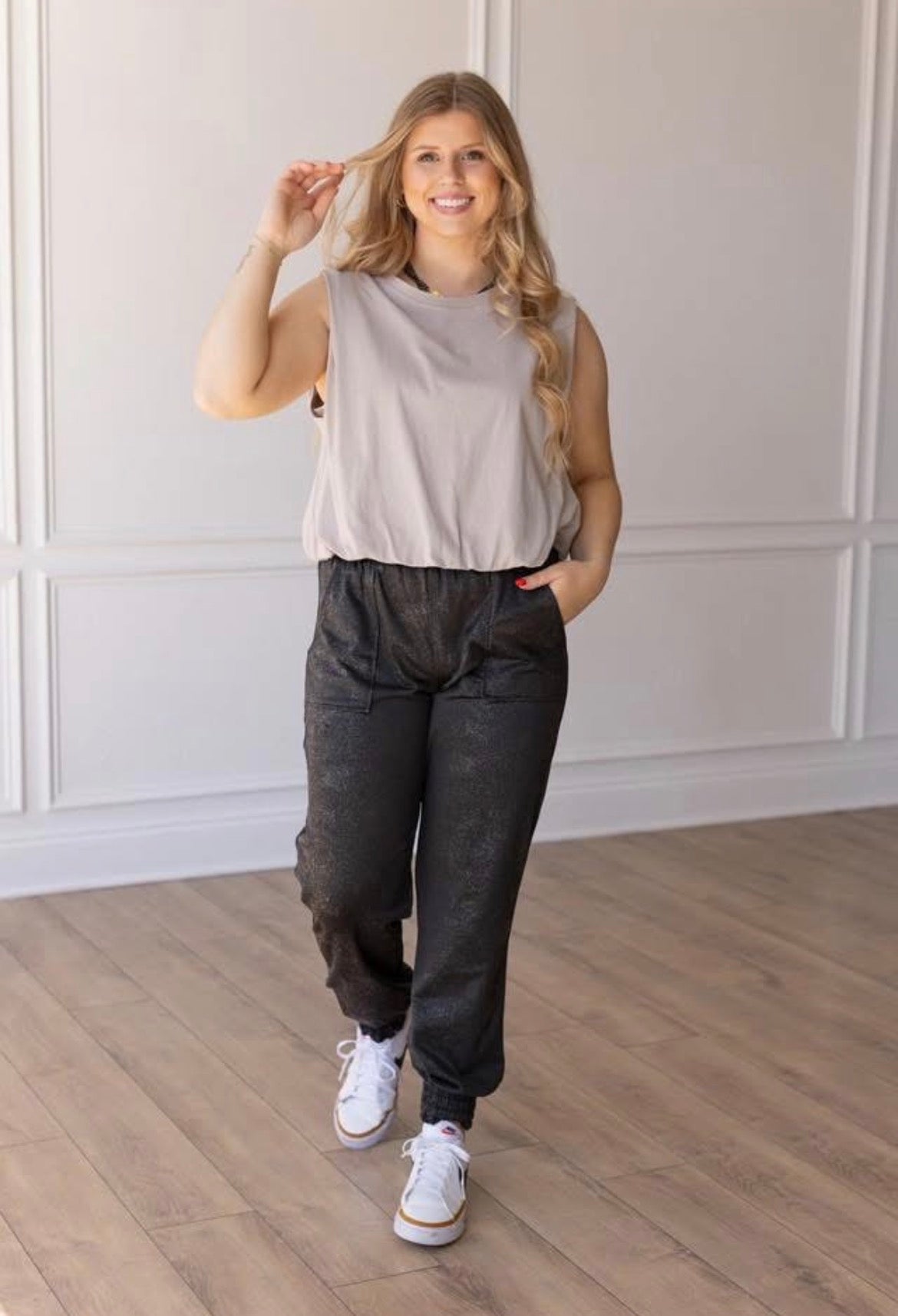 Loose fit pebble joggers