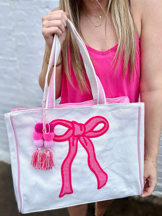 Pink & preppy tote