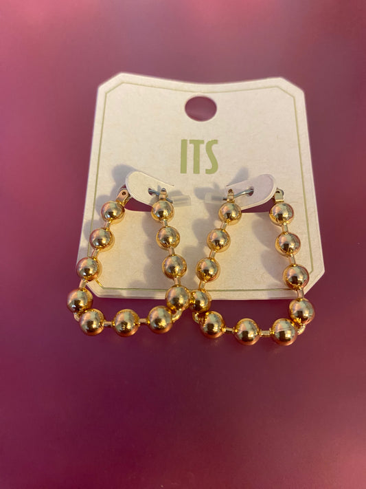 Ball hoop earrings