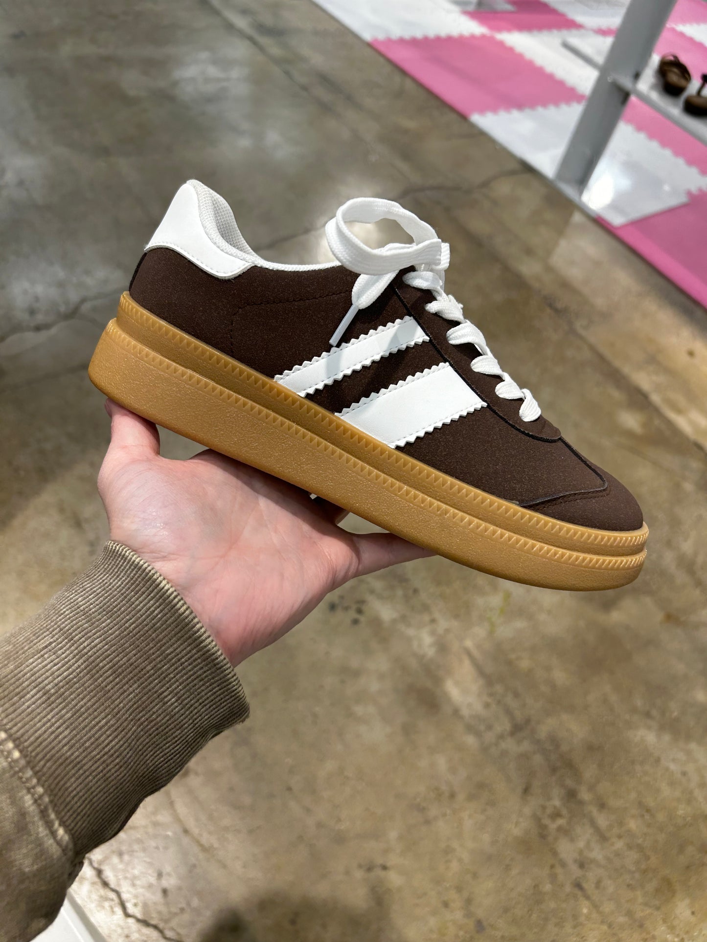 Brown sneakers