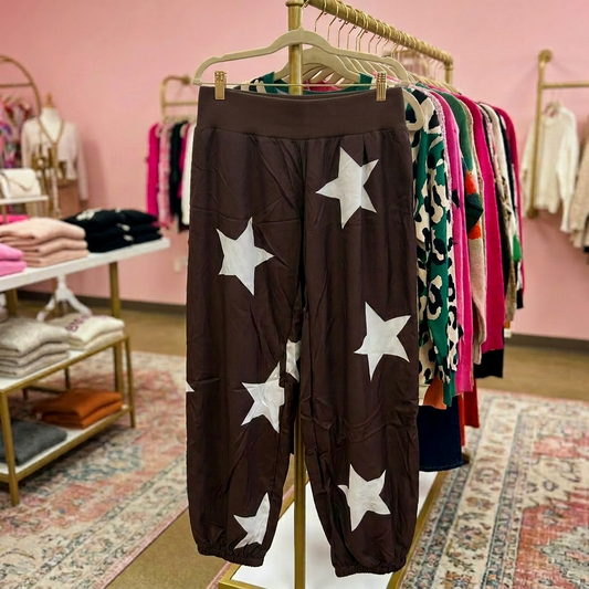 Brown star joggers