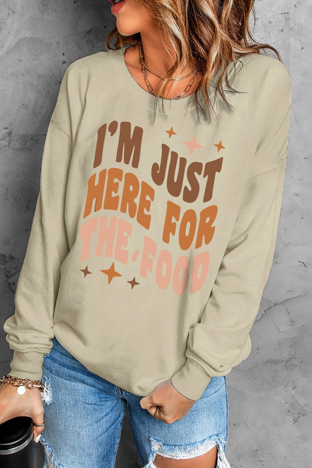 Here For the Food Graphic Sweatshirt WS RTS