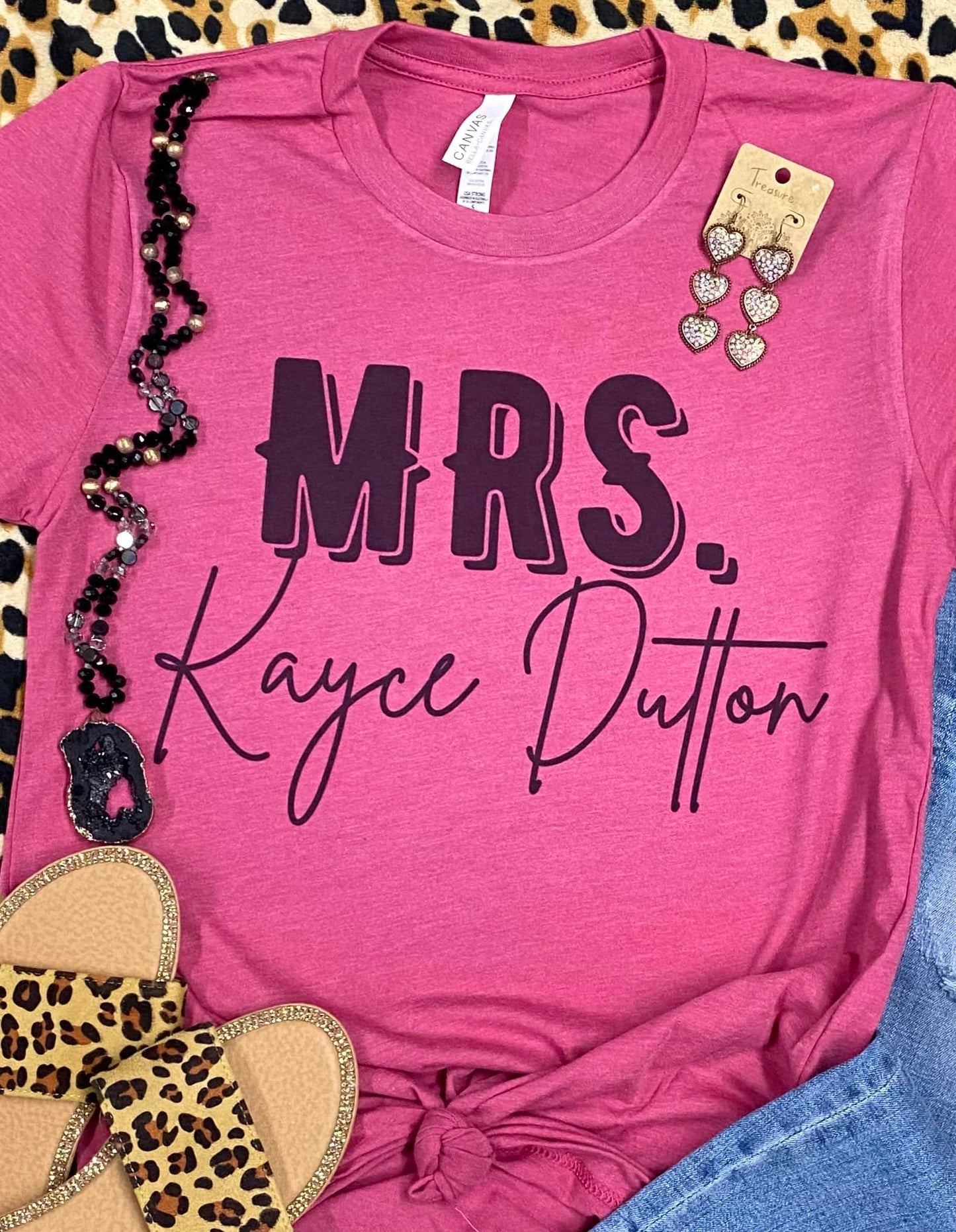Mrs. Kayce Dutton Heather Berry Pink Tee