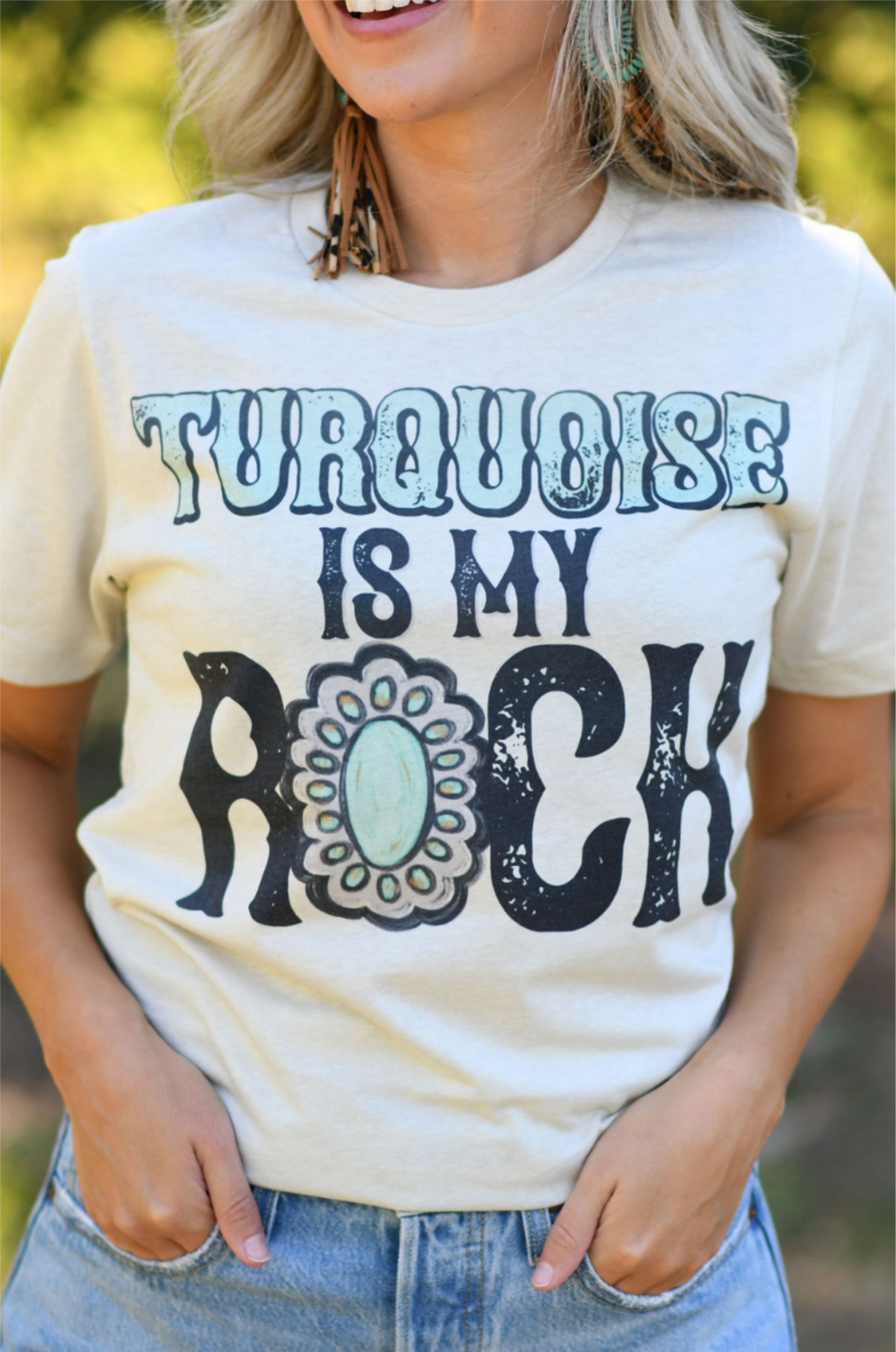 Turquoise Is My Rock Grey sTone Bella